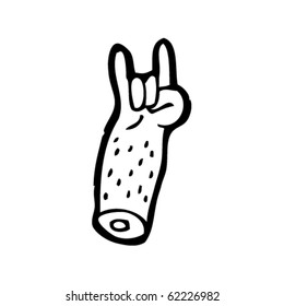 rock symbol arm cartoon