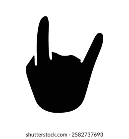 Rock Symbol Hand Icon. Festival symbol illustration. Roker, Rock-n-roll, gestures, music. Index Finger and Little Finger.