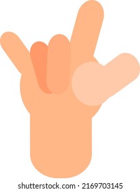 Rock symbol hand, illustration, vector on a white background.