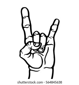 Rock Symbol Hand Sign Art Hand Stock Vector (Royalty Free) 564845638 ...