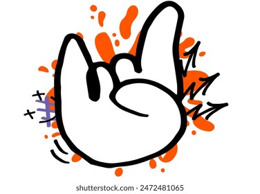 rock symbol vector illustration urban design, can use for t-shirt, hoodie , and more clothings apparel