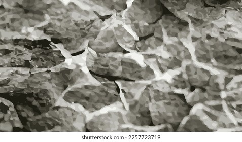 Fondo negro y blanco de textura de roca. eps10