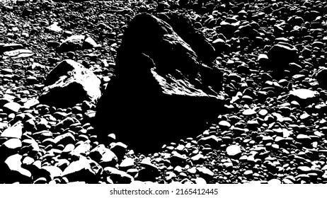 Rock texture. Panoramic texture of stone. Rough structure mineral. Stone background. Background of sea stone. Background texture. Vector illustration.