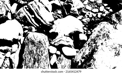 Textura de roca. Textura panorámica de piedra. Minerales de estructura dura. Fondo de piedra. Fondo de piedra marina. Textura de fondo. Ilustración vectorial.