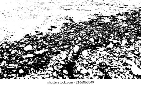 Felsstruktur. Panoramastruktur aus Stein. Reiche Struktur Mineral. Steinhintergrund. Hintergrund des Meeressteins. Hintergrundstruktur. Vektorgrafik.