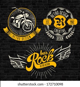 Rock themed badges. Vector