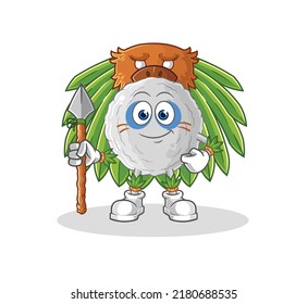 the rock tribal man mascot. cartoon vector