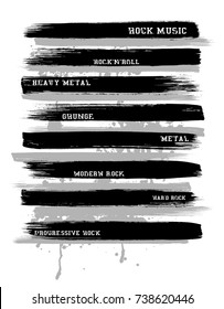 rock type typography, ink brush, lines. vector,t-shirt design