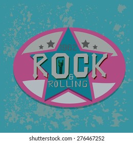 rock typographic for t-shirt,tee graphic