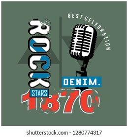 ROCK typography design,vector illustration