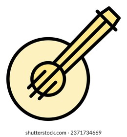 Rock ukulele icon outline vector. Guitar music. Acoustic art color flat