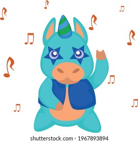 Rock unicorn for the little ones, character design in vector