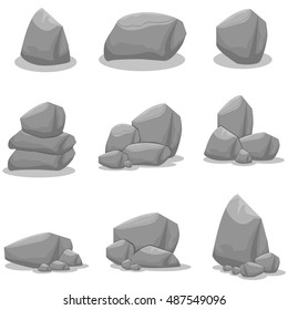 Rock of vector art illustration collection stock