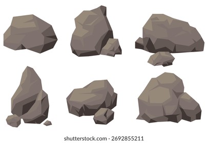 Clipart del Vector del Rock, sistema de piedra