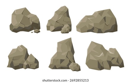 Clipart del Vector del Rock, sistema de piedra
