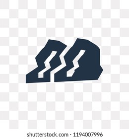 Rock vector icon isolated on transparent background, Rock transparency concept can be used web and mobile