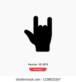 Rock vector icon, Metal symbol.  Pictogram, flat vector sign isolated on white background. Simple vector illustration for graphic and web design.