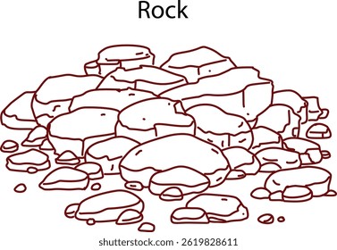 Rock Vector Illustration , Forest Element 