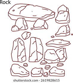 Rock Vector Illustration , Forest Element 