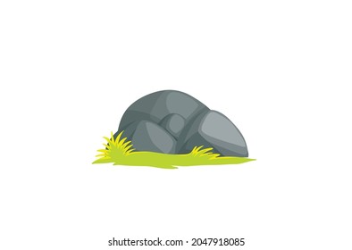 Ilustración vectorial de roca aislada en fondo blanco
