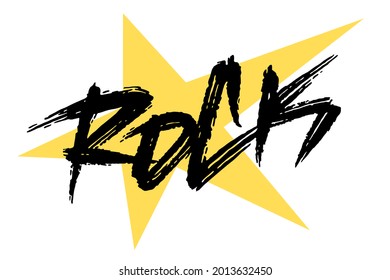 Rock vector inscription. Unique original handwritten lettering