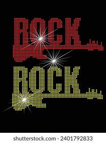 Rock vector Rhinestone t-shirt design