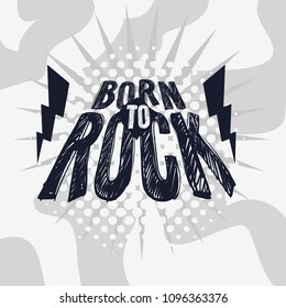 Rock Vector Type Design With Scribbled Letter Characters.