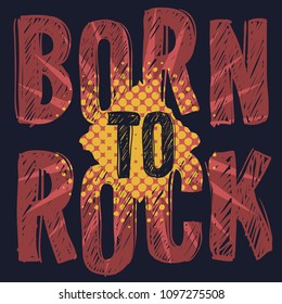 Rock Vector Type Design With Scribbled Letter Characters.