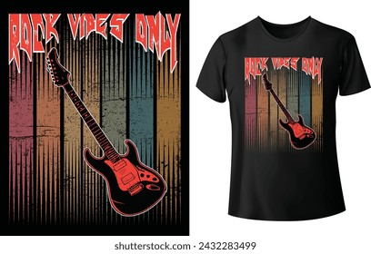 Rock Vibes Only T Shirt Design for Music T Shirt