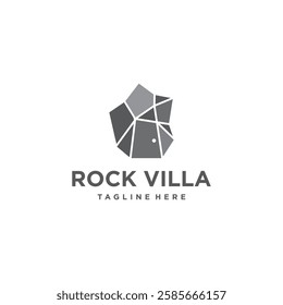 rock villa logo vector.concept logo