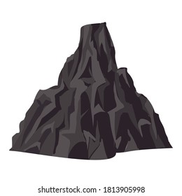 Rock volcano icon. Cartoon of rock volcano vector icon for web design isolated on white background