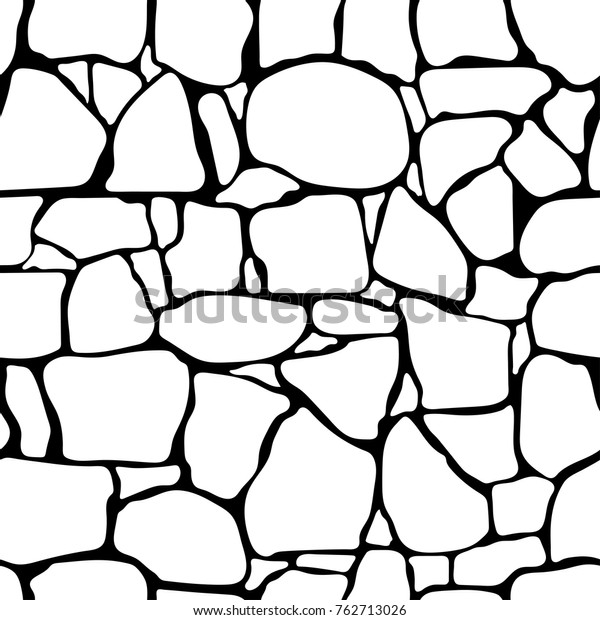 Rock White Stone Wall Seamless Texture Stock Vector (Royalty Free ...