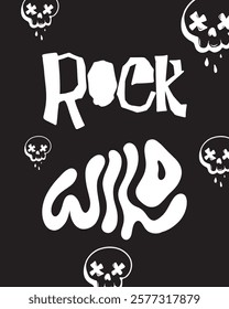 ROCK WILD text letter typography clip art t shirt design element print art editable