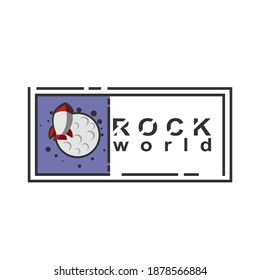 Rock World Logo Design Vector
