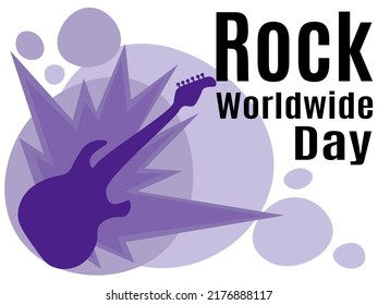 Rock Worldwide Day, idea for poster, banner, flyer or card vector illustration