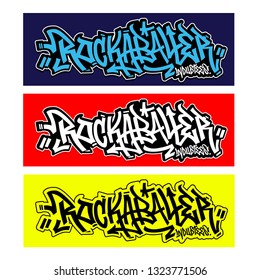 ROCKABALLER GRAFFITI LOGOTYPE CONCEPT VECTOR