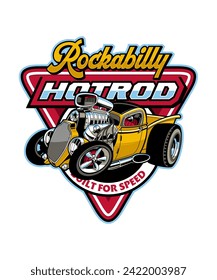 Rockabilly Hotrod Vintage Cartoon Illustration