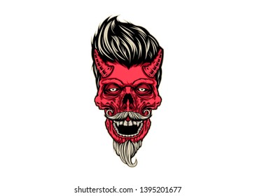 Rockabilly Skull Devil ( Color Version )