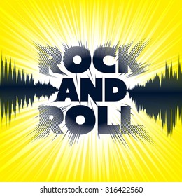 Rock-and-roll. Lettering on yellow background.