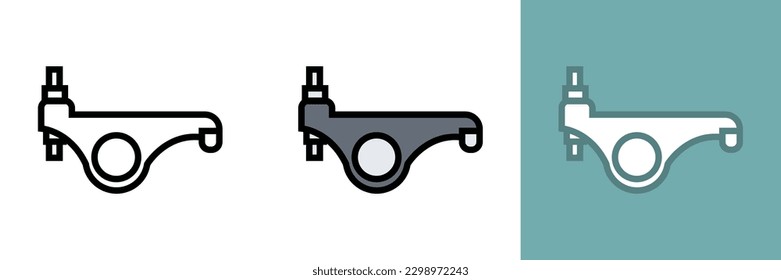 Rocker Arm Icon, the rocker arm icon is commonly used in automotive, engineering, and manufacturing contexts, representing the rocker arm's function and significance.