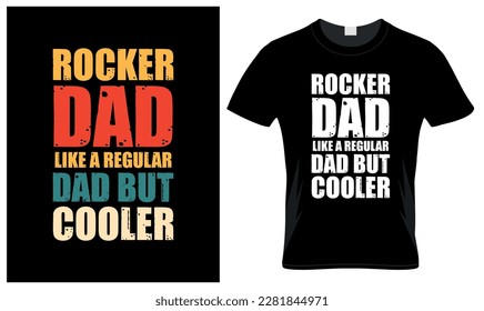 Rocker dad lover father's day vintage t-shirt design