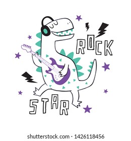 rocker dinosaur vector drawn as vector