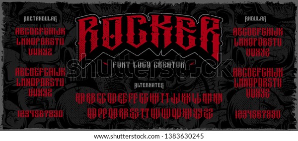 Rocker display font, logo creator. Typography for\
labels, headlines, posters and many other. All elements on the\
separate layers.