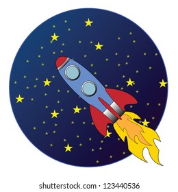 Rocker flying trough Space vector