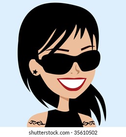 Rocker girl avatar portrait