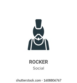 Rocker glyph icon vector on white background. Flat vector rocker icon symbol sign from modern social collection for mobile concept and web apps design.