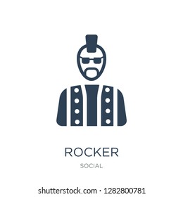 rocker icon vector on white background, rocker trendy filled icons from Social collection, rocker vector illustration