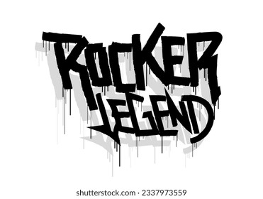 ROCKER LEGEND word T shirt design