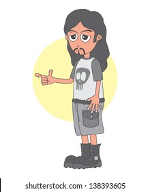 rocker man cartoon character