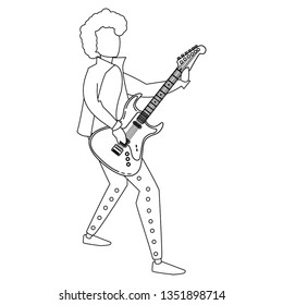 rocker man playing guitar electric character